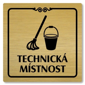 Technická místnost, 80x80mm, zlatá, Texas